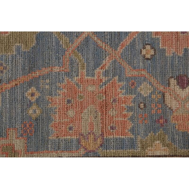Hand Knotted Oriental 100% Wool Carpet Transitional All-Over Beige & Ivories Oushak Area Rug - 11' 9'' X 9' 1''
