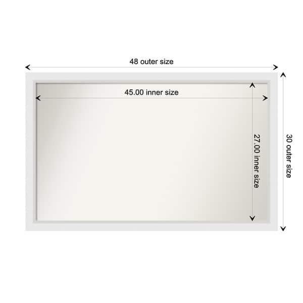 dimension image slide 51 of 93, Wall Mirror Choose Your Custom Size - Extra Large, Blanco White Wood
