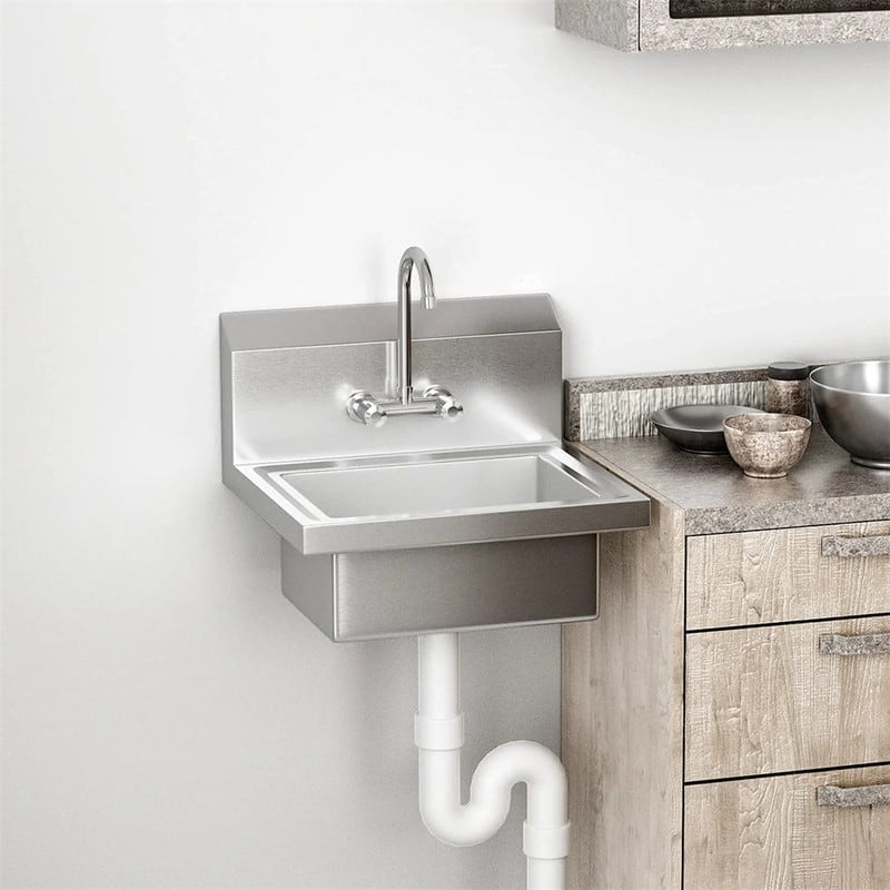 Wall Mount Stainless Steel Heavy Duty Hand Wash Sink with Faucet