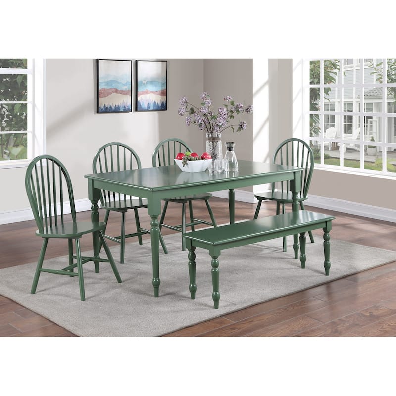 Carolina 6-Piece Dining Set - Equestrian Green