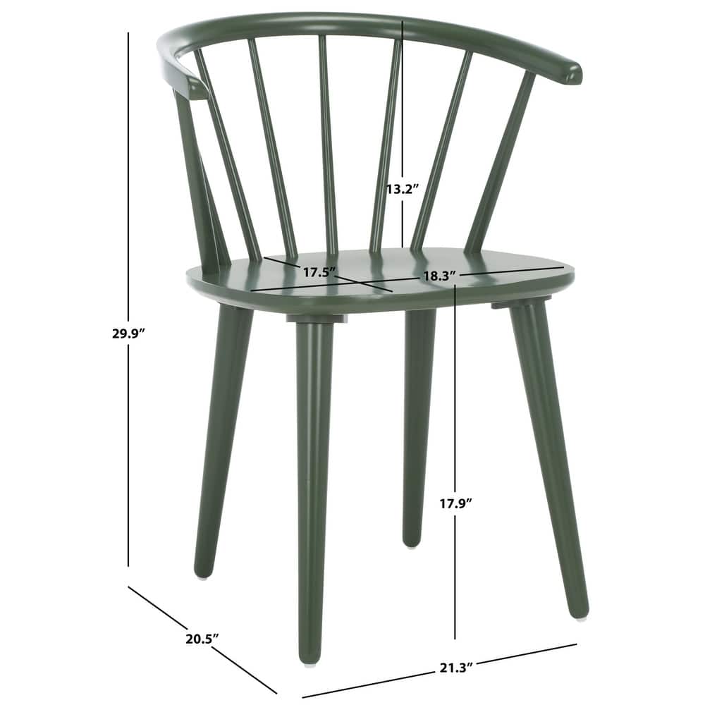 SAFAVIEH Home Blanchard 18-inch Curved Spindle Side Chair [SET of 2] - 21"W x 21"D x 30"H
