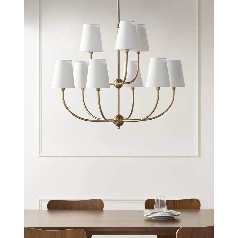 Livabliss Ponso Traditional Chandelier - 34"L x 34"W x 25"H - Brass