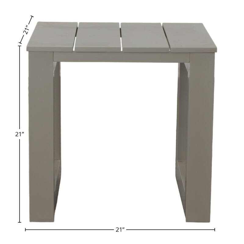 Diglur Patio Square End Table, Gray