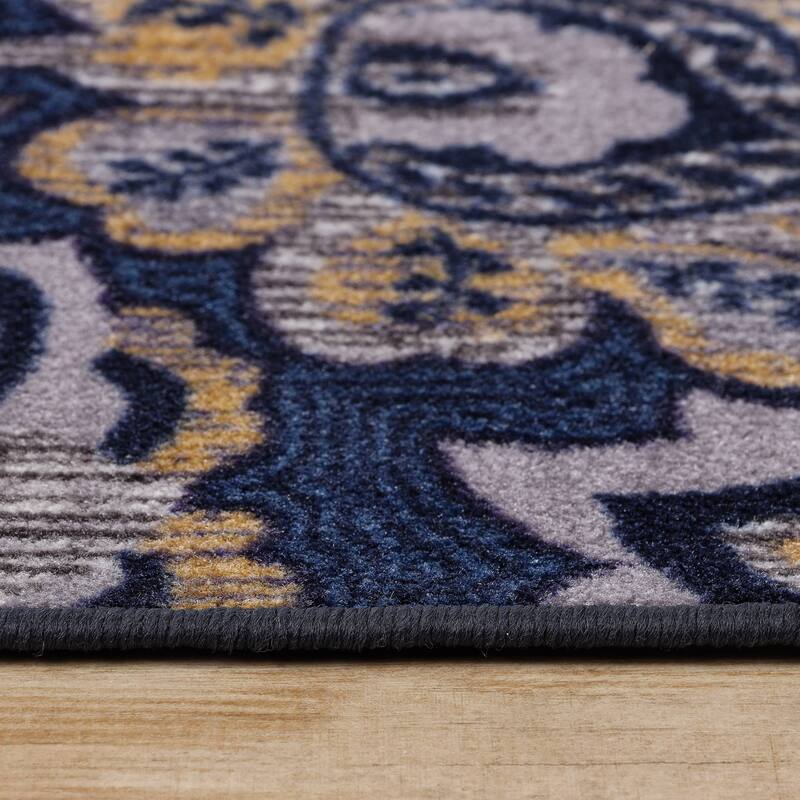 Superior Traditional Non-Slip Classic Floral Indoor Area Rug
