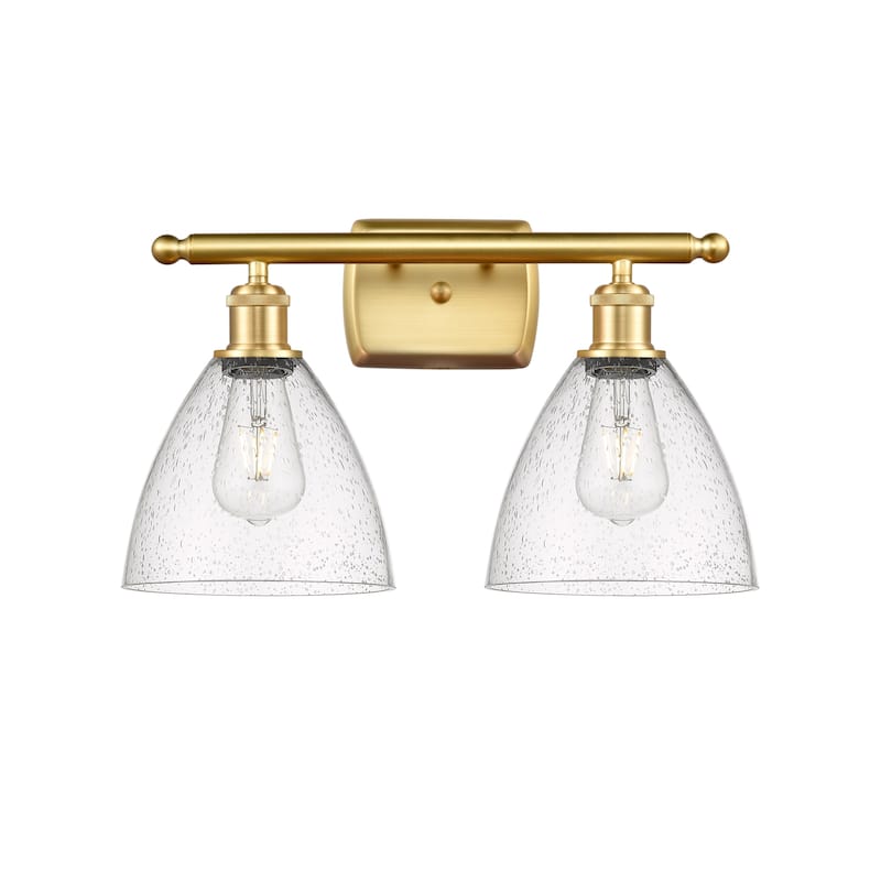 Innovations Lighting 516-2W-12-18 Bristol Vanity Bristol Glass 2 Light - Satin Gold / Seedy