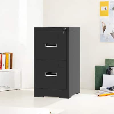2-Drawer Vertical File Cabinet with Lock & Card Slot