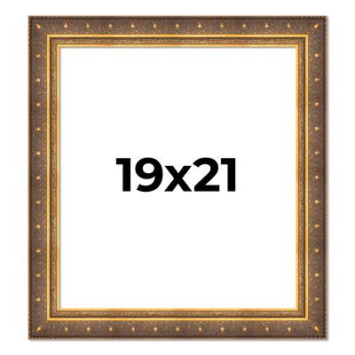 19x21 Frame Vintage Gold Solid Wood Picture Frame | 2.5 Inch Moulding