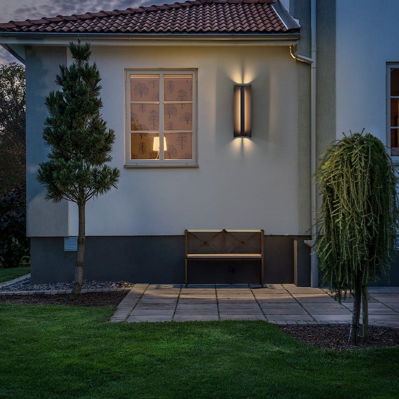 2-Pack Black Modern/Contemporary LED Outdoor Wall Lantern Sconce