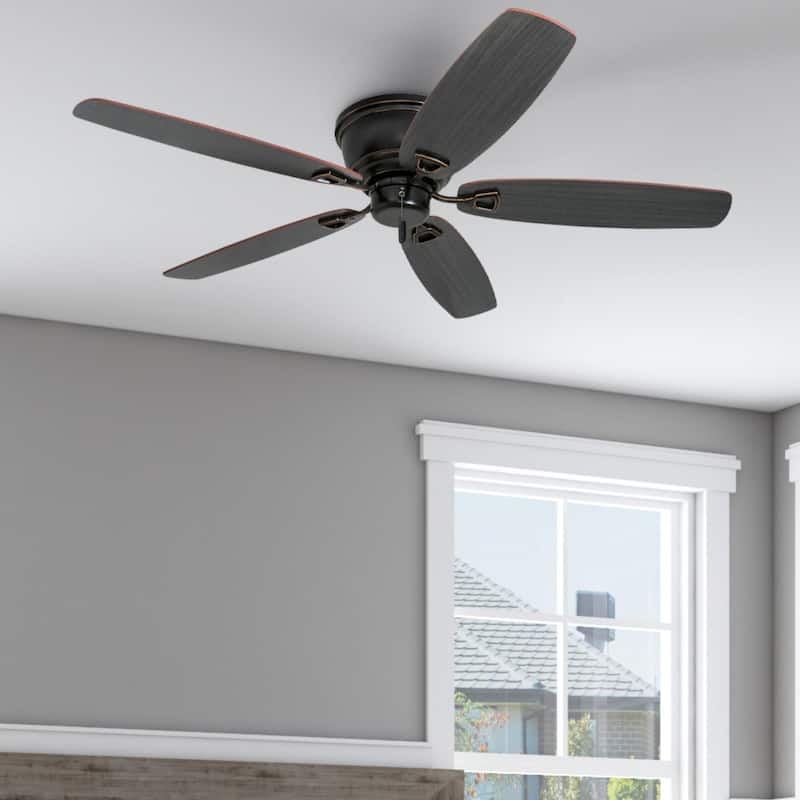 52" Honeywell Glen Alden Oil Rubbed Bronze Indoor Ceiling Fan, No Light, Pull Chain