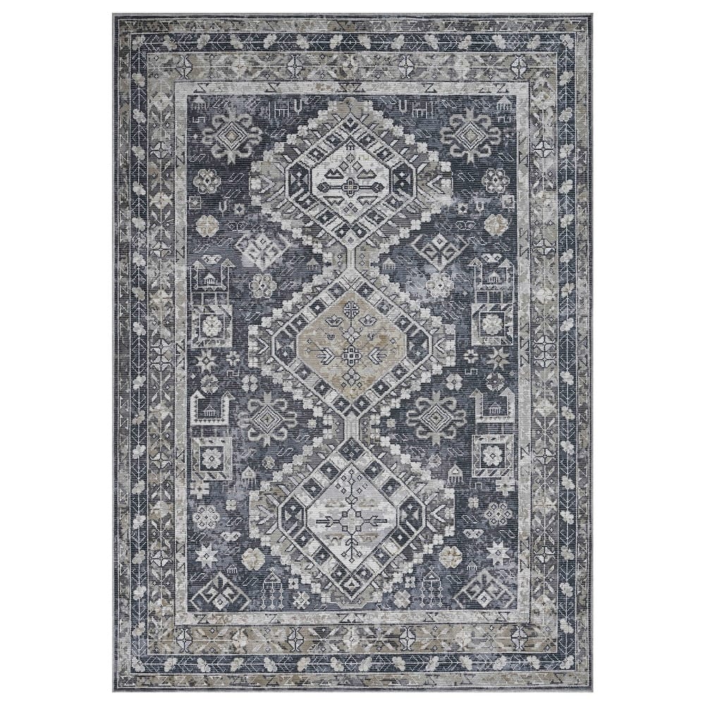 Alaska Machine-Washable Vintage Medallion Power-Loomed Area/Runner Rug