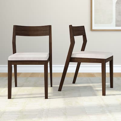 Plank and Beam Modern Solid Wood Upholstered Cushion Dining Chair - Set of 2