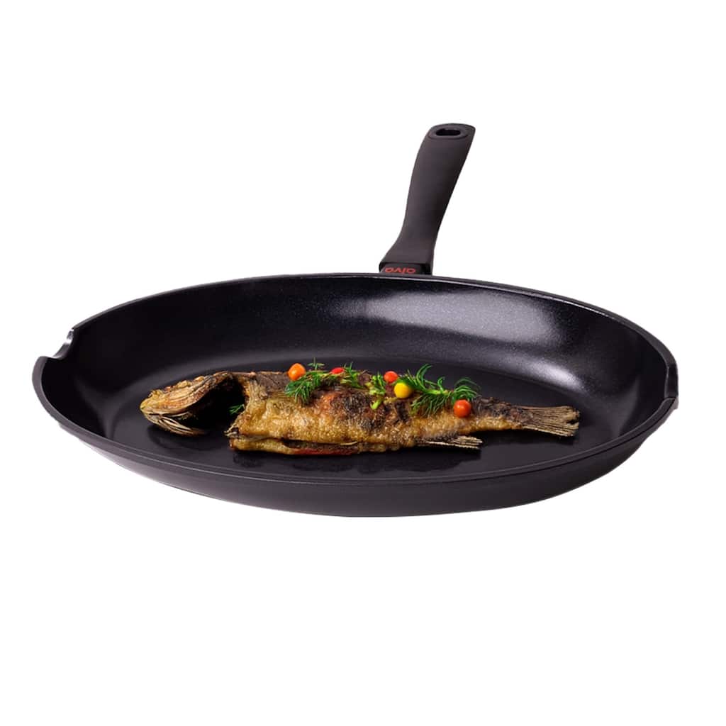 Alva Energy Ceramic Nonstick Fish Pan 13.7" Oval Frying Pan for Cooking Fish