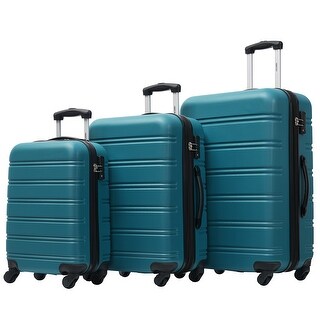 Expandable ABS Hardshell Luggage Set - 3 Pieces (Grey Green)