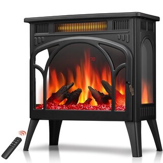 15 Inch Freestanding Electric Fireplace Heater – 1000W, 3D Flame Effect, ETL Certified