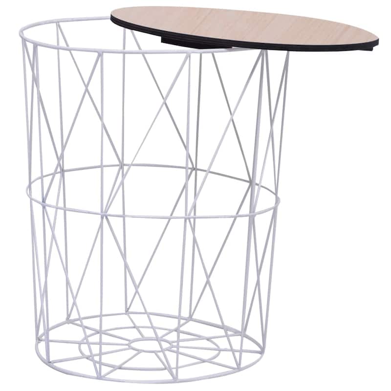 vidaXL Coffee Table White Ø 18.5"