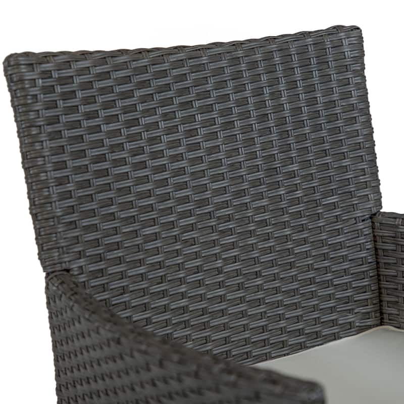 Zaara Compact Contemporary Wicker 3-Piece Outdoor Wicker Conversation Set by M&L Co