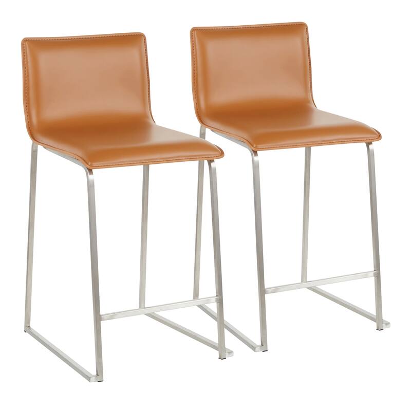 Silver Orchid Mara Upholstered Counter Stool (Set of 2) - N/A