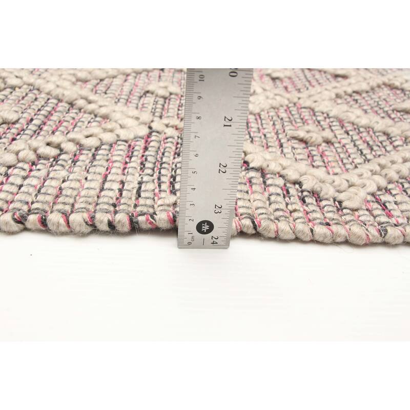 ECARPETGALLERY Braid weave Sienna Grey Wool Rug - 5'1 x 7'10