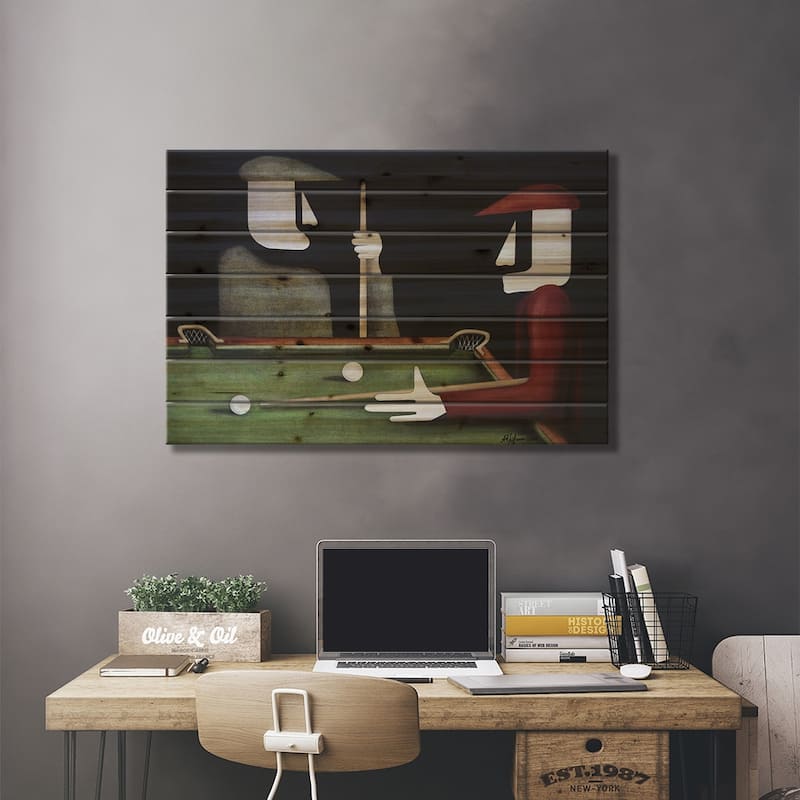 Billiards Print On Wood by Alexander Trifonov - Multi-Color