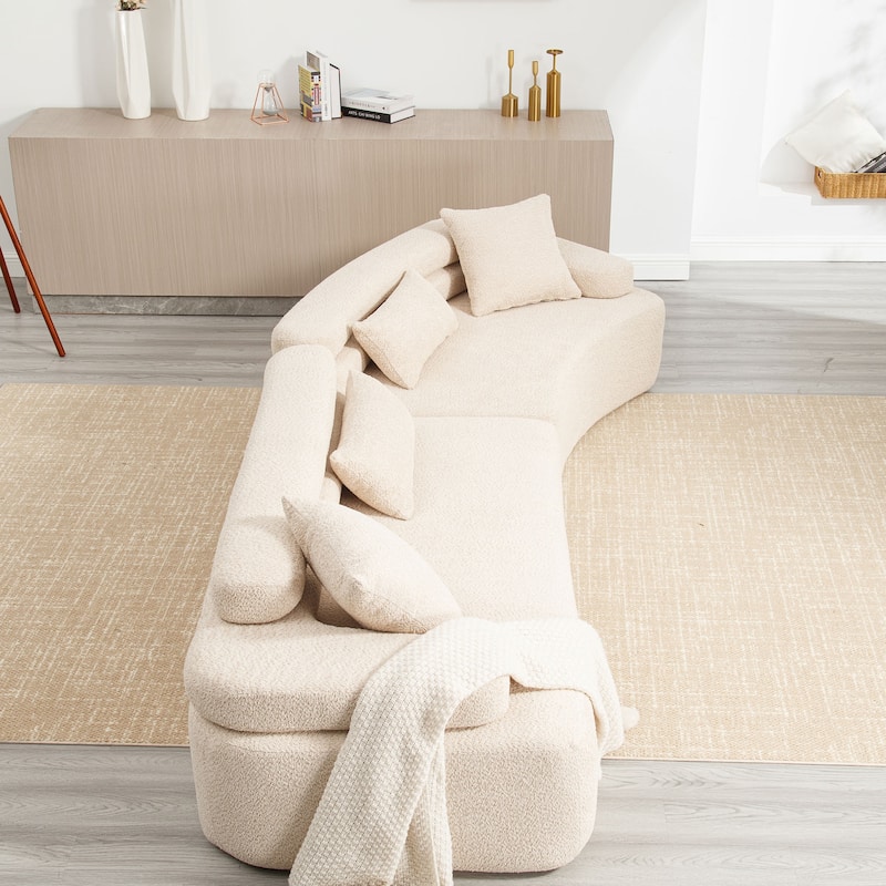 Frameless Sofa with Sponge Construction, ARC Armrests, No Assembly Required