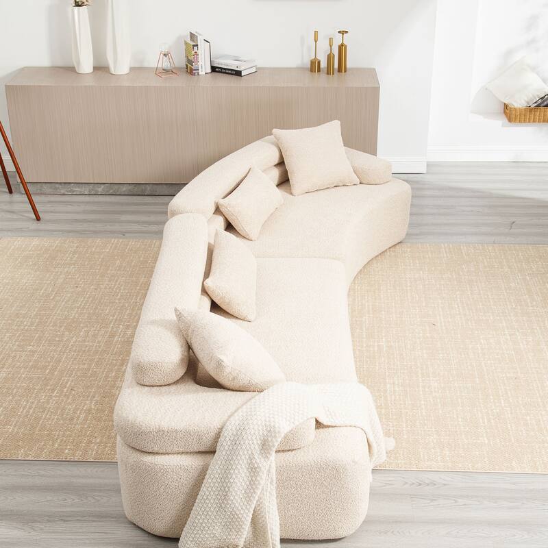 Indoor Foam Sleeper Sofa Bed with Double Backrest and Round Armrests for Living Room or Bedroom