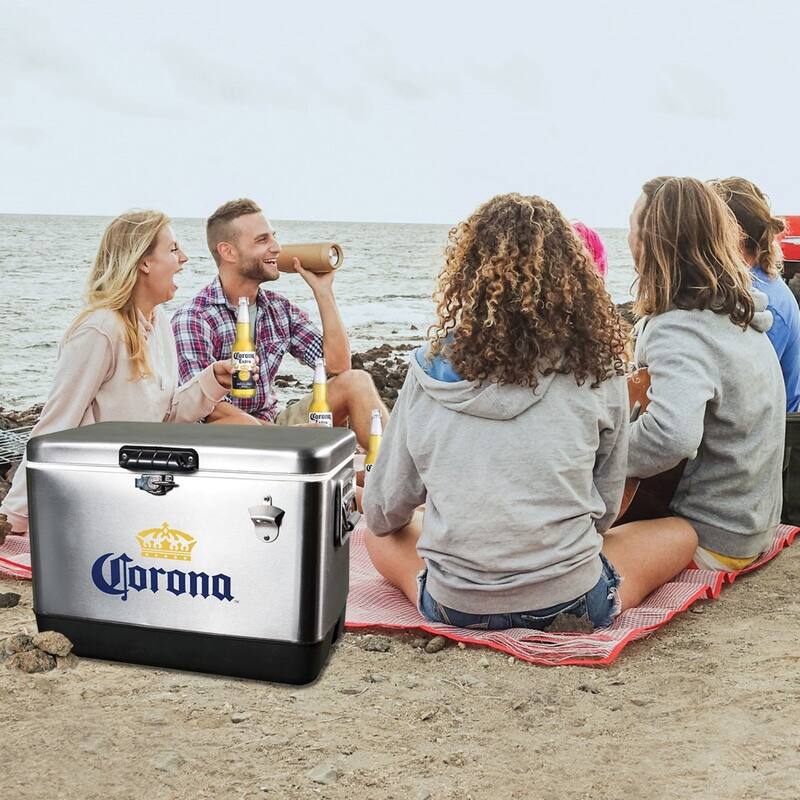 Corona Ice Chest Cooler with Bottle Opener, 51L (54 qt), 85 Cans
