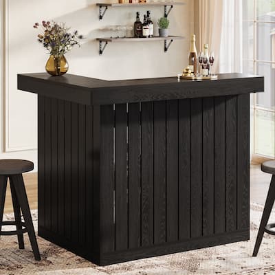 L-Shaped Home Bar Unit, 4-Tier Corner Liquor Bar Table