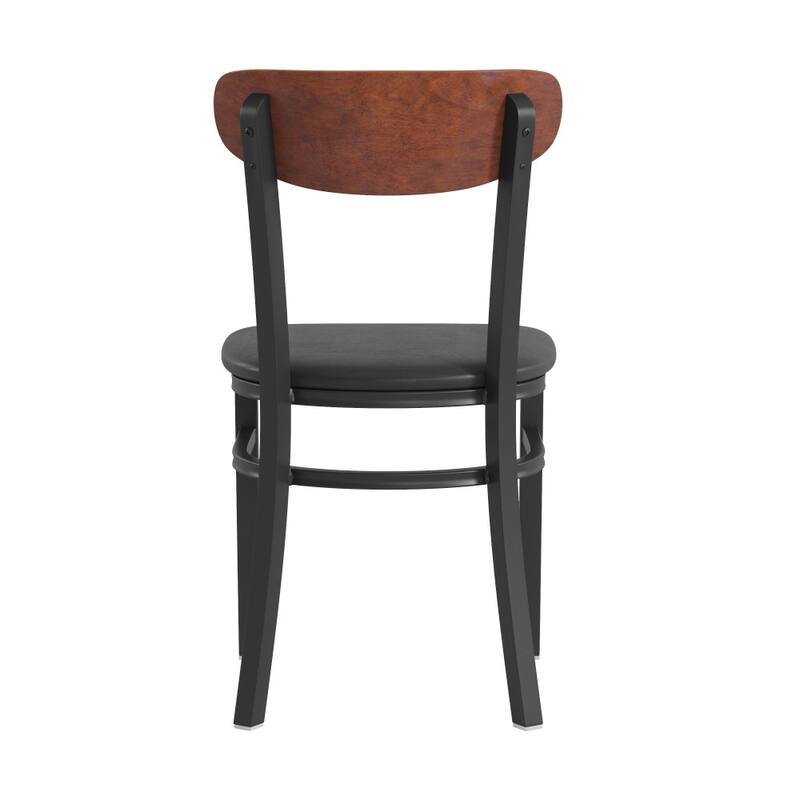 2PK Commercial Metal Dining Chairs with Boomerang Back