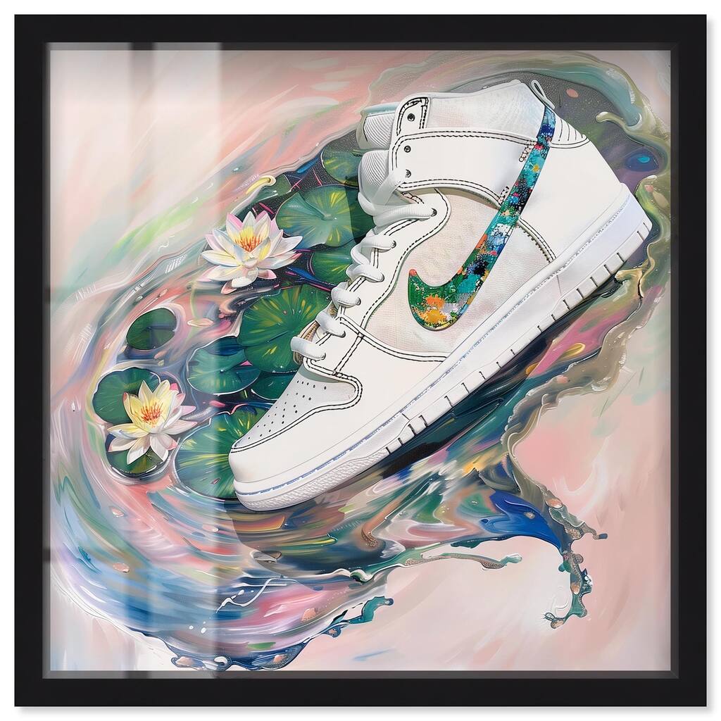 Lilypads Sneaker Splash Shadowbox by Art Remedy