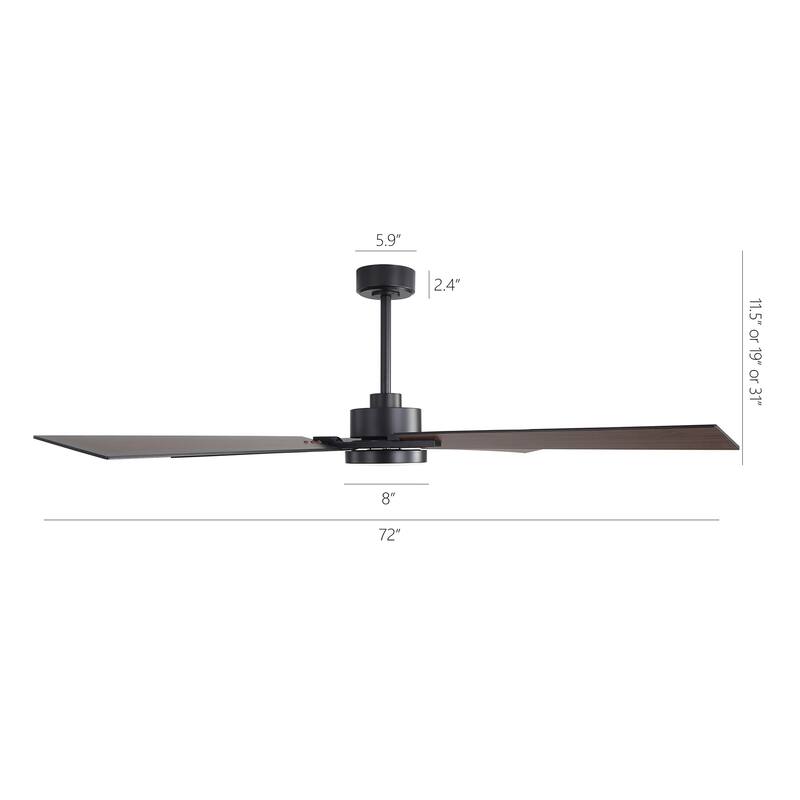 GetLedel 72" Large Modern LED Ceiling Fan with Remote Control and Light Kit