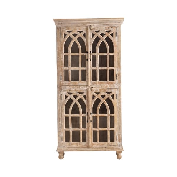 slide 1 of 4, Bengal Manor Light Mango Wood 4-door Cabinet - 36x15x72