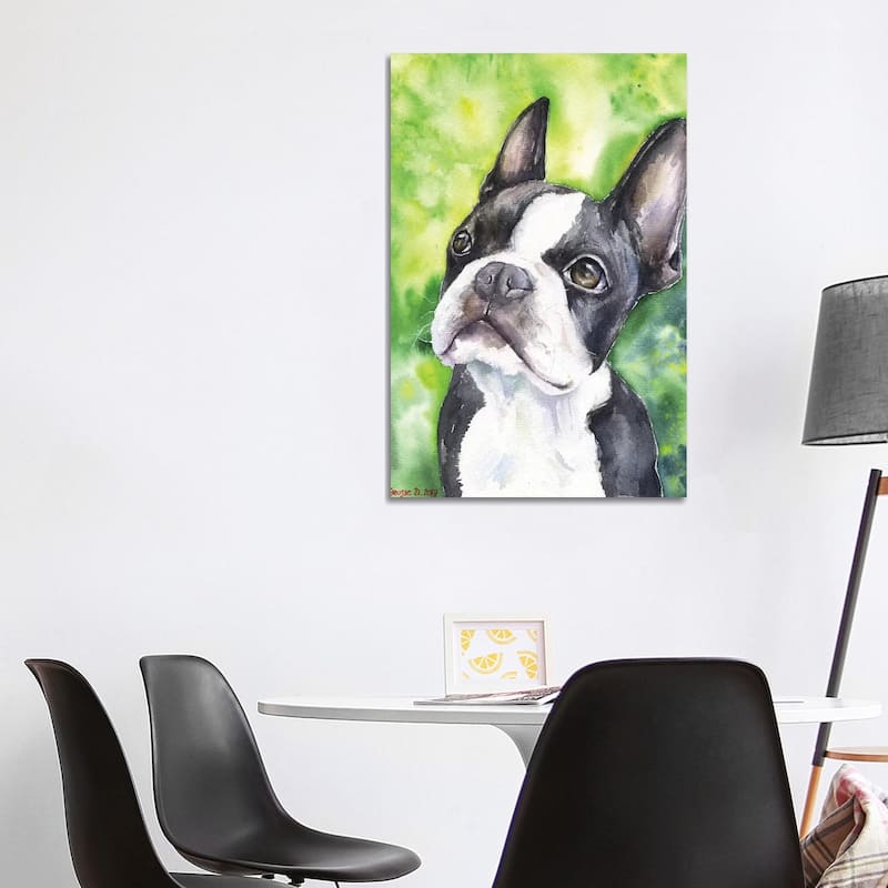 iCanvas "Boston Terrier Portrait" by George Dyachenko Canvas Print - 40x26x1.5