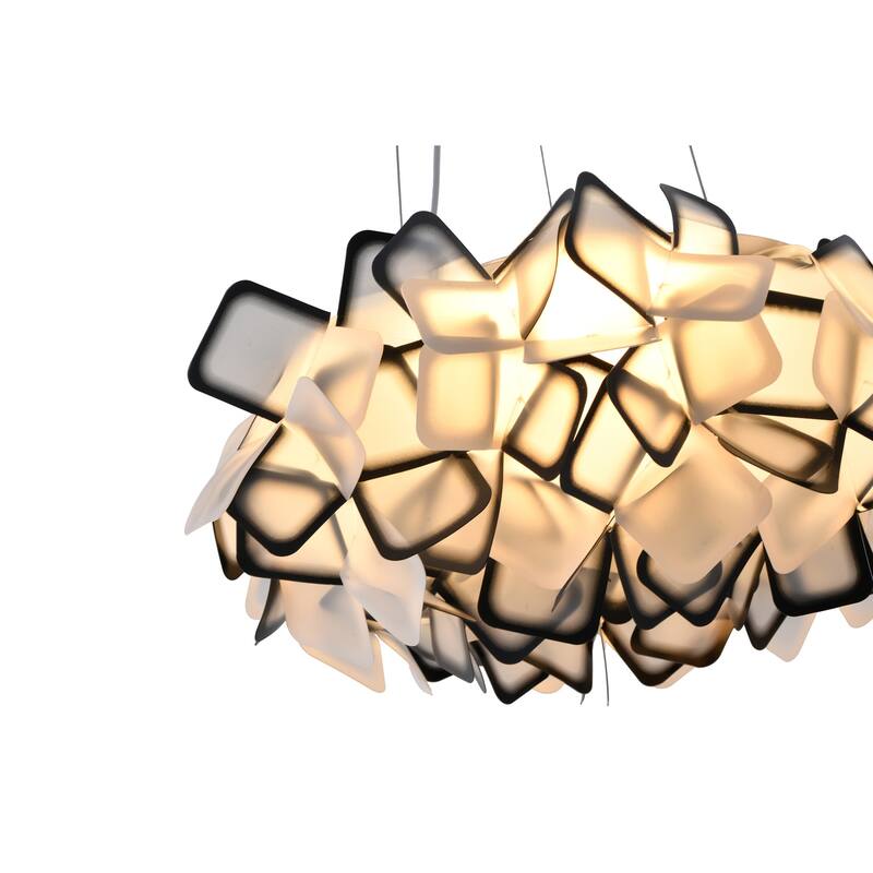 Modern Chandelier - Adjustable Cord, 3000K Warm White Light, Stylish Metal Frame Design - 9.84