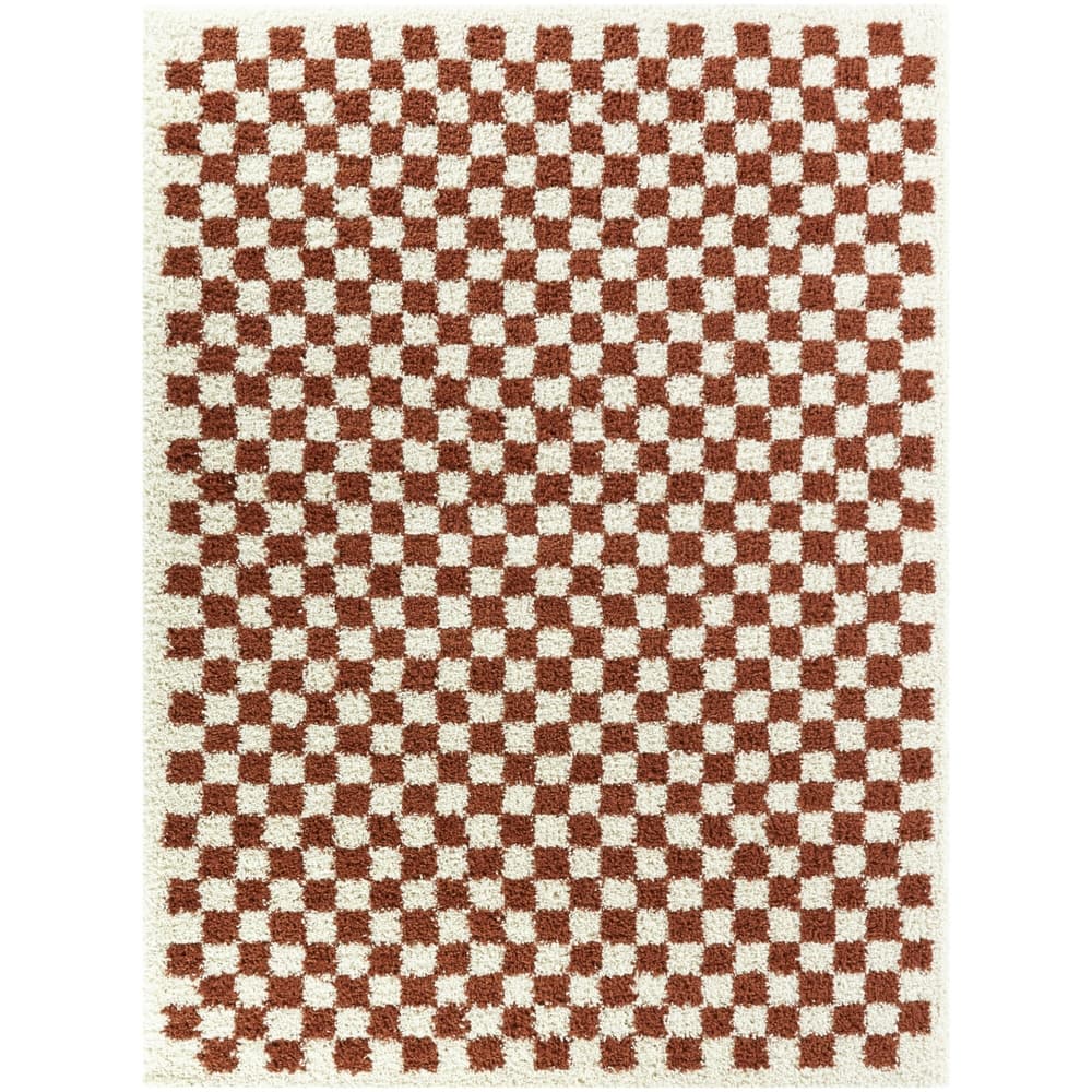 Covey Plush Checkered Thick Shag Area Rug