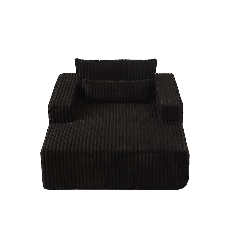 Modern 75" Corduroy Lounge Chair, Soft and Comfortable Sleeper Sofa with Pillow Support for Indoor Spaces