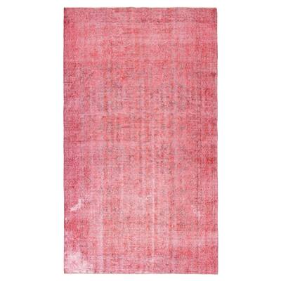 ECARPETGALLERY Hand-knotted Color Transition Dark Red Wool Rug - 5'6 x 9'3