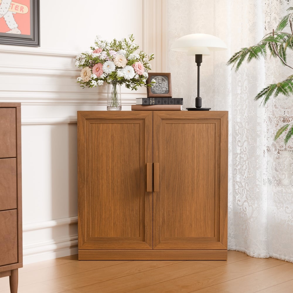 31"H Corner Sideboard Cabinet Free-Standing Corner Storage Organizer