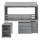 preview thumbnail 8 of 33, Twin Size House-Shaped Wood Bed Low Loft Bed with Desk & Shelf, Unique Kids Bed Tent Bed with Drawer and Roof for Boys Girls