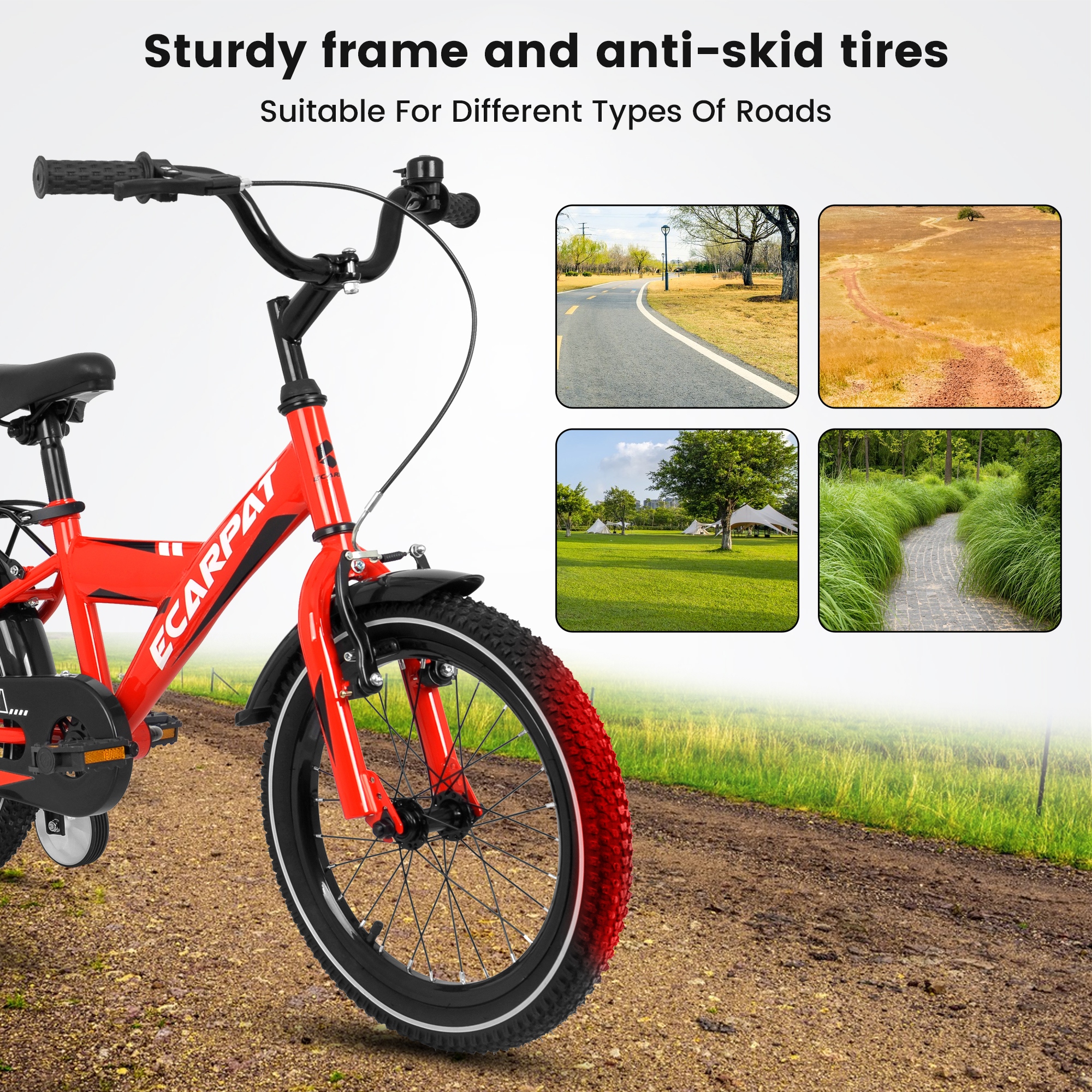 Kids Bike 14 inch for Boys & Girls with Training Wheels, Freestyle Kids