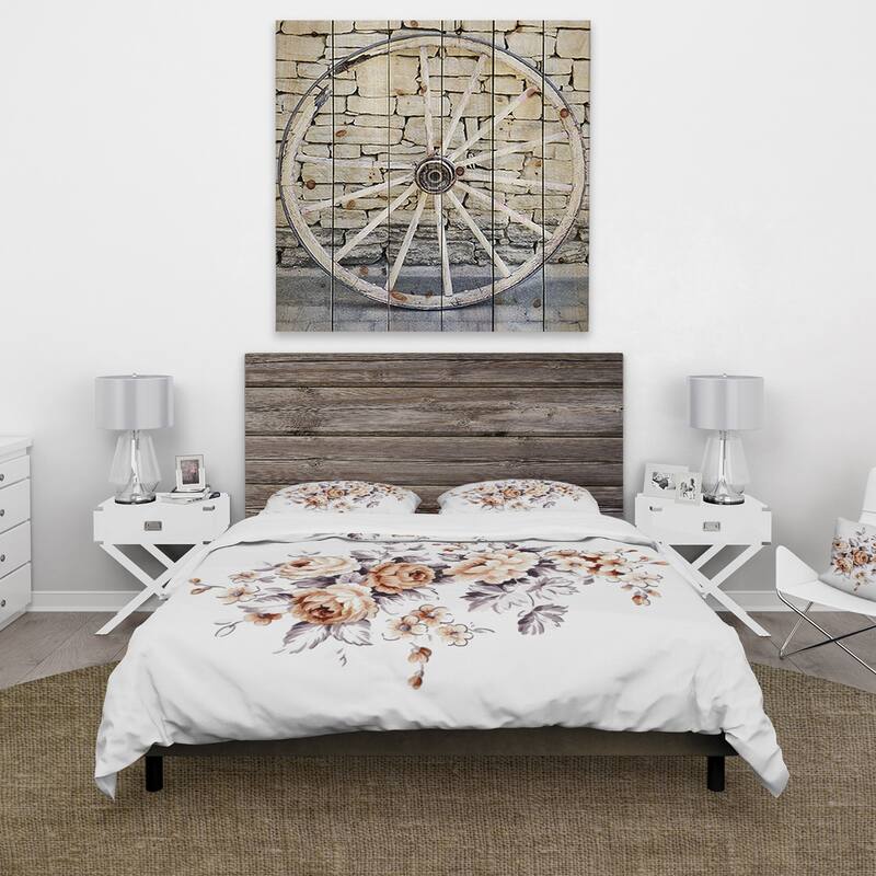 Designart 'Pink Wild Roses' Traditional Duvet Cover Set