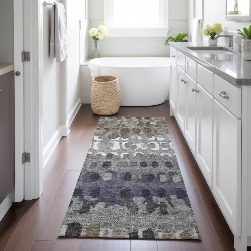 Machine Washable Indoor/ Outdoor Modern Trezze Chantille Rug