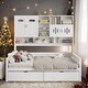 preview thumbnail 20 of 35, 2 Color Modern Full Size Wooden Daybed with 2 Drawers, All-in-One Cabinet and Shelf White