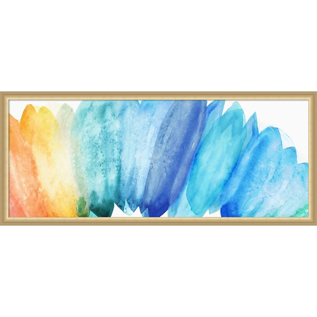 Amanti Art Framed Fabric Pinboard Burst of Rainbow by Eva Watts Printed Bulletin Board - Board Size 40 x 16