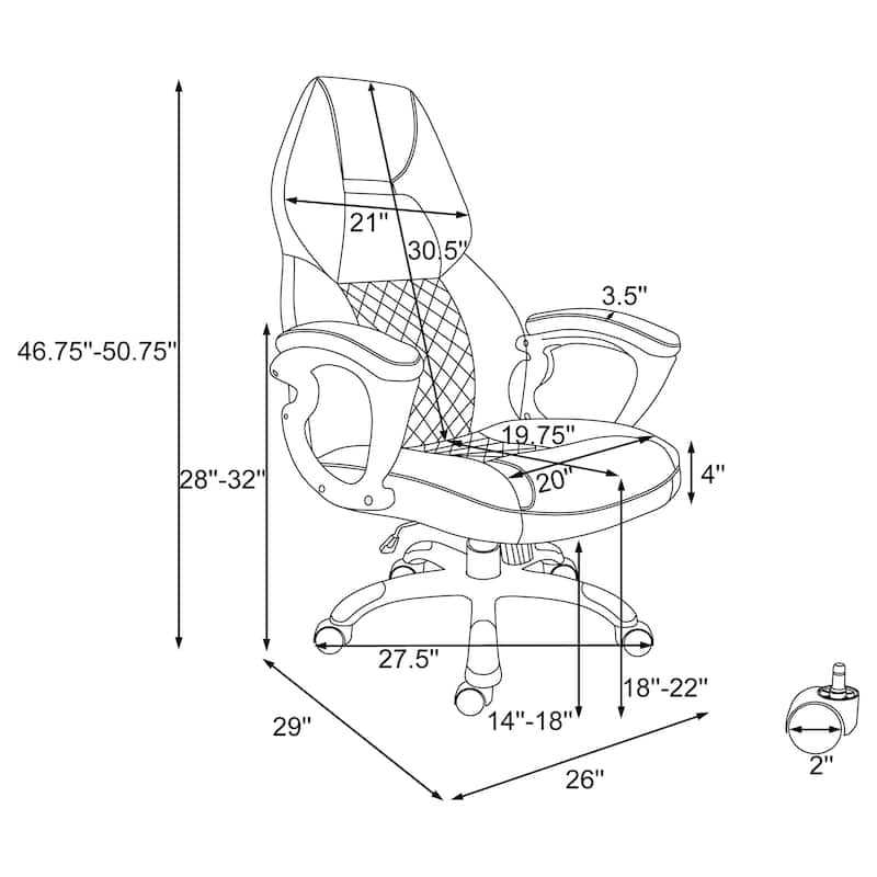 Bruce Upholstered Adjustable Home Office Desk Chair