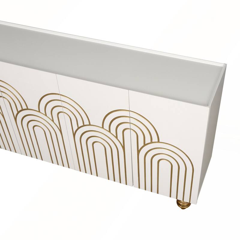 Modern Fluted Sideboard Buffet with Storage