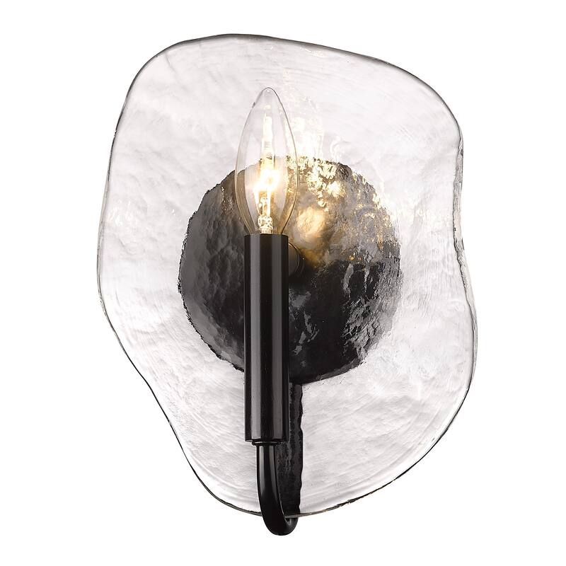 Samara 7" Wide 1-Light Wall Sconce with Hammered Glass Shade