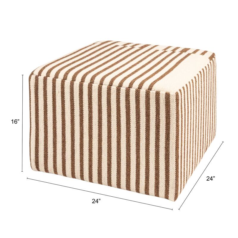 Wool Kilim Upholstered Coffee Table Ottoman