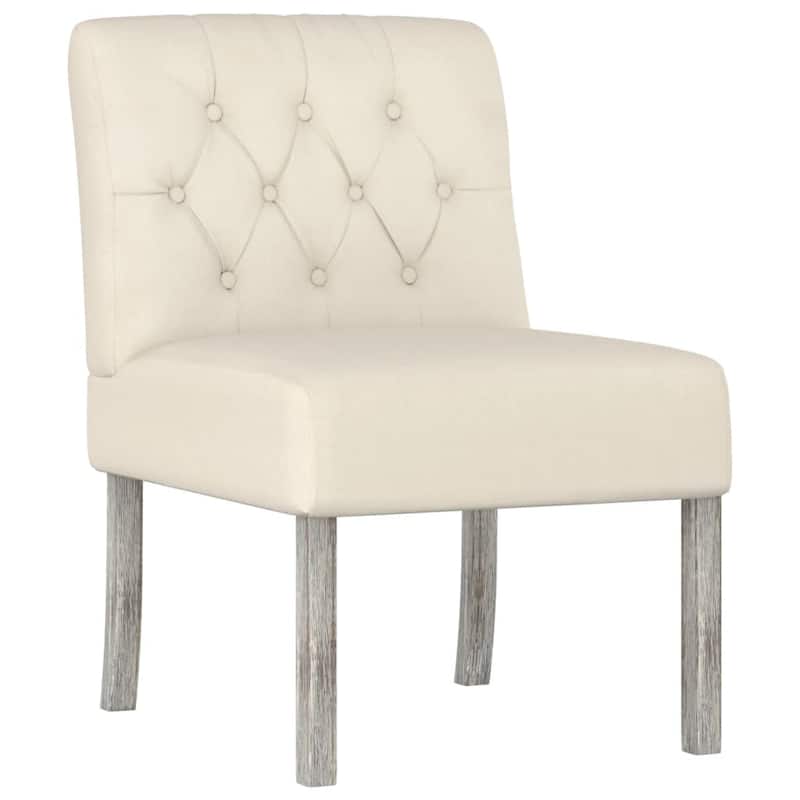 VidaXL Slipper Chair Linen Button Design - 18.9" x 25.2" x 28.3"