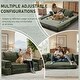 preview thumbnail 23 of 25, Modern Chenille Convertible Sofa Bed Queen Size Split Back Design