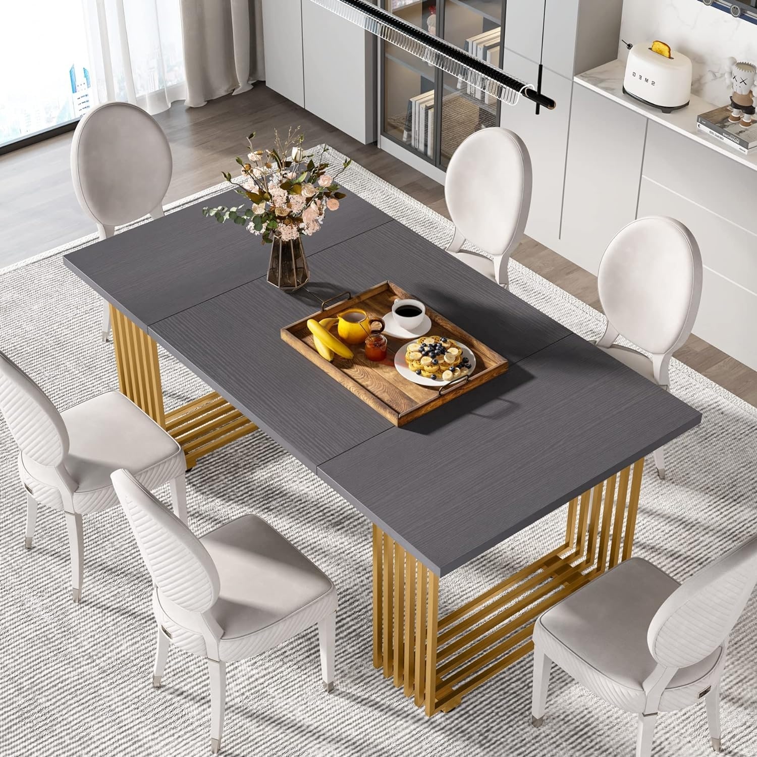 POINT DINING TABLE ダイニング テーブル Modern Dining Table, 70.8 Inches Long Dining Room Kitchen Table